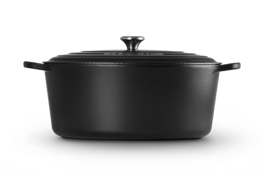 Cast Iron Oval Casserole with Black Interior