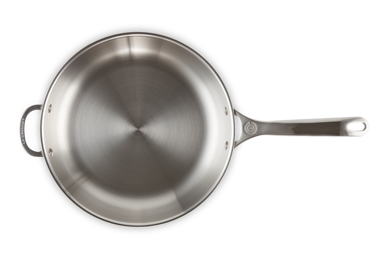 Signature Stainless Steel Uncoated Frying Pan with Helper Handle