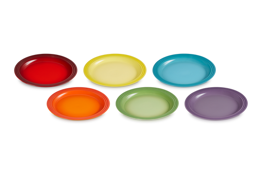 Stoneware Rainbow Set of 6 Dinner Plates