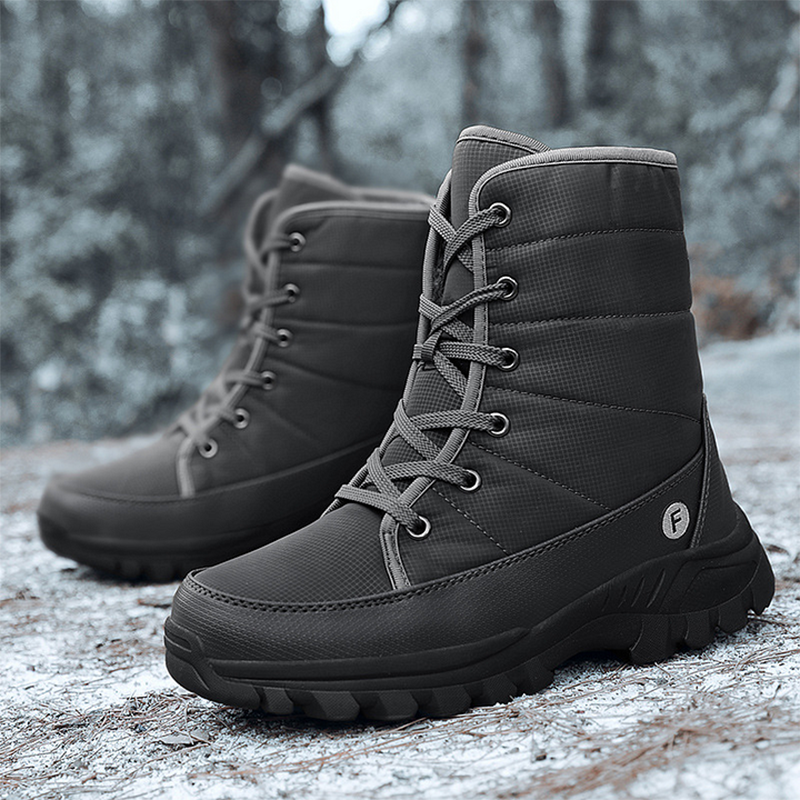 (Limited Time 70% Discount Event) Men's 2024 Winter New Ankle Support Wide Toe Snow Boots Orthopedic Arch Support Warm Anti-puncture Waterproof Non-slip Hiking Boots