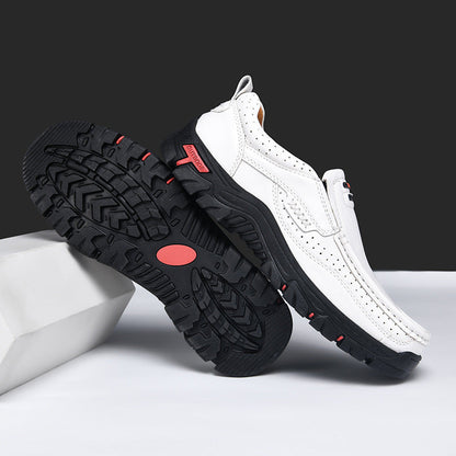 Men's Non-slip Walking Leather Lightweight Breathable Casual Loafers