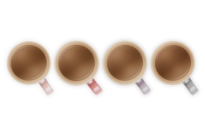 Stoneware Metallics Set of 4 Mugs Pastel