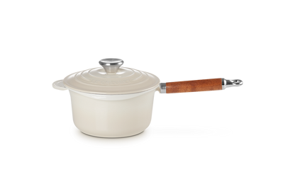 Cast Iron Saucepan with Wooden Handle