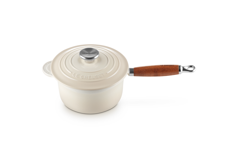 Cast Iron Saucepan with Wooden Handle