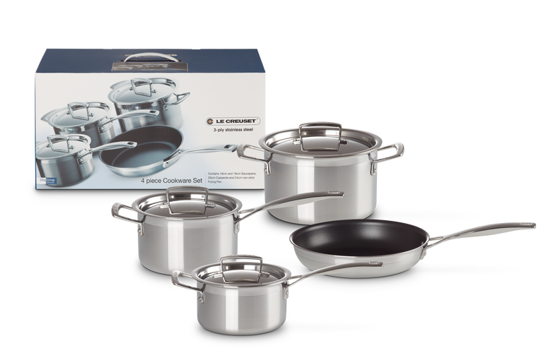 3-ply Stainless Steel 4-piece Cookware Set