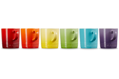 Stoneware Rainbow Set of 6 Mugs