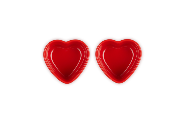 Stoneware Set of 2 Heart Ramekins