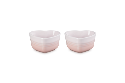 Stoneware Set of 2 Heart Ramekins