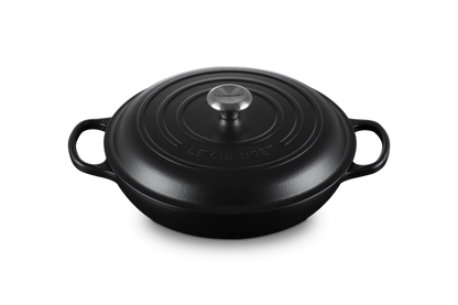 Cast Iron Shallow Casserole with Black Interior