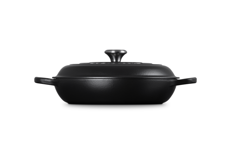 Cast Iron Shallow Casserole with Black Interior