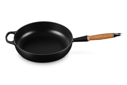 Cast Iron Saute Pan with Wooden Handle 28CM