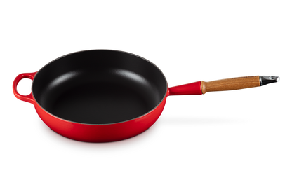Cast Iron Saute Pan with Wooden Handle 28CM