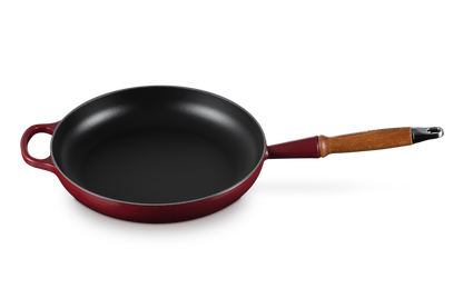 Cast Iron Frying Pan with Wooden Handle