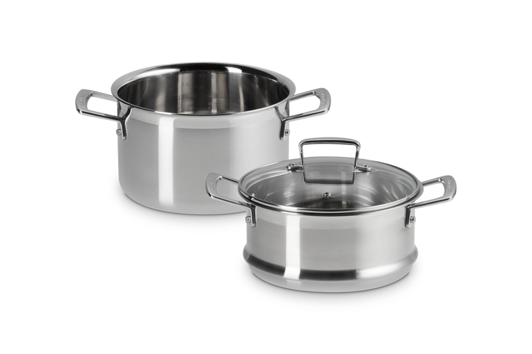 3-ply Stainless Steel Casserole with Steamer Set