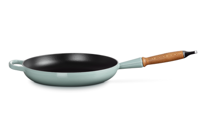 Cast Iron Frying Pan with Wooden Handle
