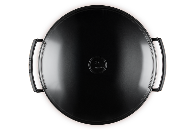 Cast Iron Wok with Glass Lid