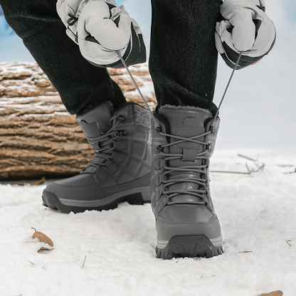 (⏰Limited Time Discount 49% off)Men's Thick Warm Snow Boots Wide Toe Anti-skid Fur Lined Leather Boots Waterproof Winter Hiking Boots