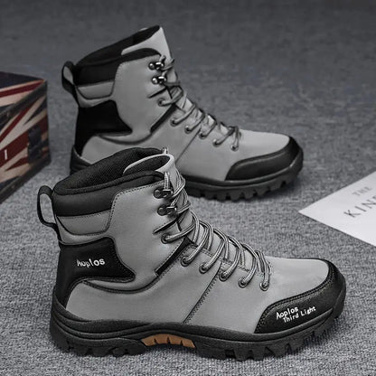 (⏰Limited Time 70% Off Event) Men's Waterproof Non-slip Anti-puncture Hiking Boots Ankle Support Wide Toe Arch Support Orthopedic Work Boots