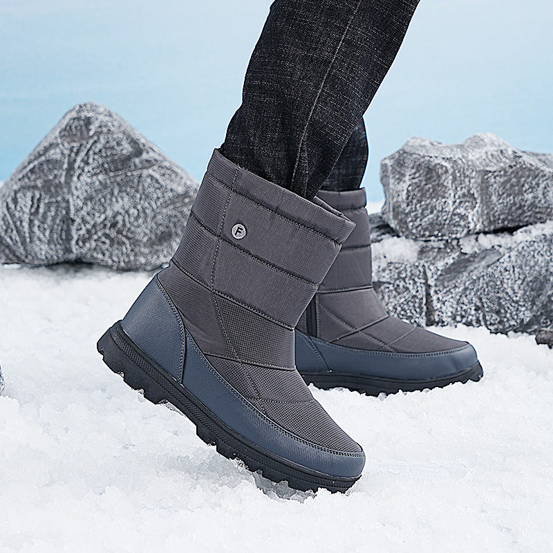 (Limited Time 70% Discount Event) Men's 2024 Winter New Style WarmWaterproof Non-Slip Puncture-Resistant One-Step Snow Boots Orthopedic Ankle Support Wide Toe Arch Support Hiking Boots