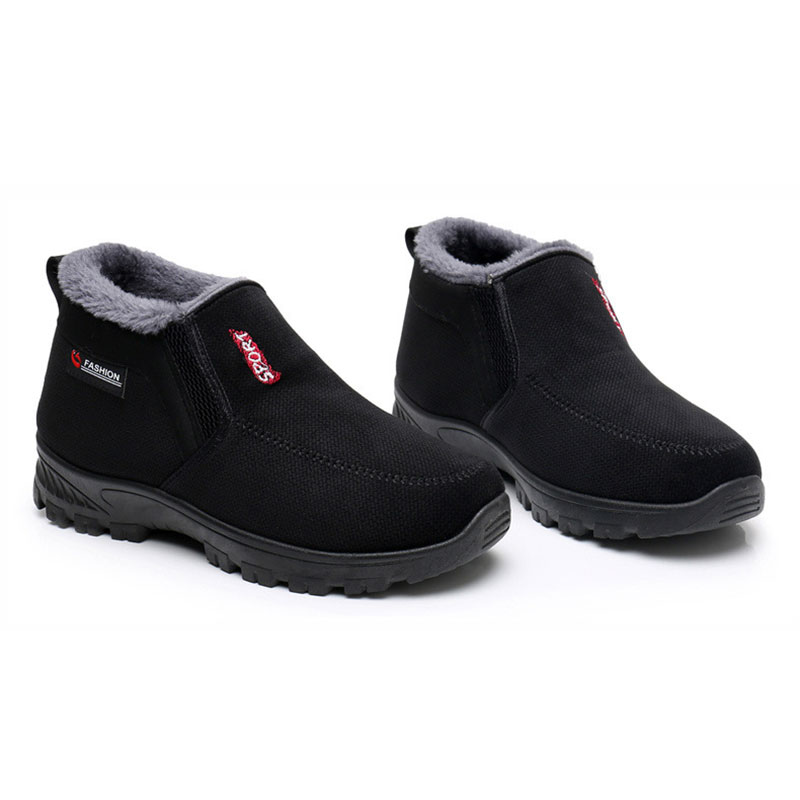 (Limited Time 70% Discount Event) Men's 2024 Winter New Waterproof And Non-Slip Slip-On Warm Cotton Shoes Correction Ankle Support Wide Toe Arch Support Sports Shoes