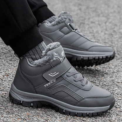 (Limited Time 49% Promotional Discount) Men's Winter Warm Orthopedic Hiking Snow Boots Waterproof Non-slip Wide Toe Arch Support Work Boots