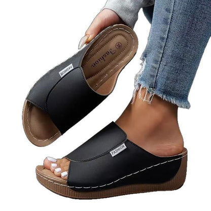 Comfortable Slides with Arch Support - Women's Plain Breathable Sandals