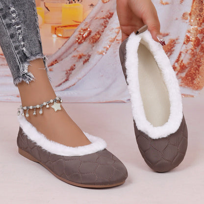 🔥Last Day Promotion 50% OFF - Women's Fashion Soft Mary Jane Plush Flat Shoes