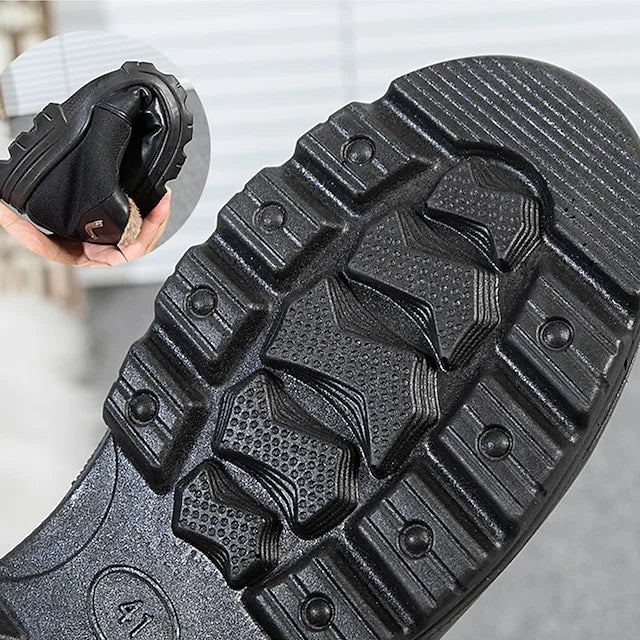 (Limited Time Discount 49% off) Men's Comfortable Lightweight Arch Support Winter Wool Shoes Waterproof Non-slip Warm Snow Shoes