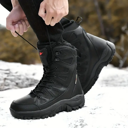 Dallader Men's Comfortable Waterproof Warm Fleece Snow Boots