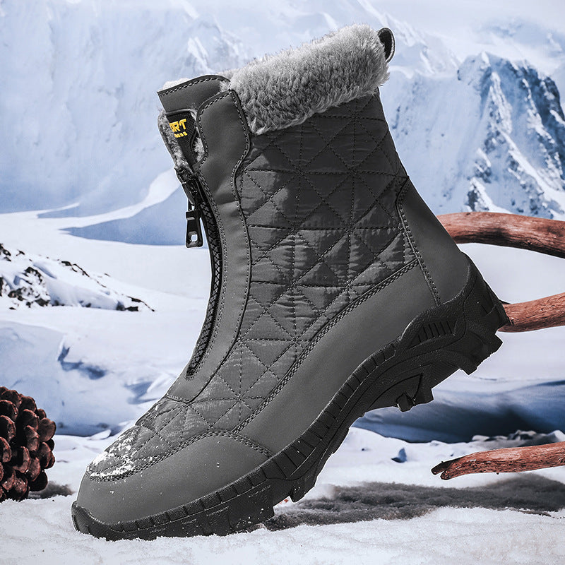 (Limited Time 70% Discount Event) Men's 2024 Winter New Wide Toe Ankle Support Orthopedic Arch Support Snow Boots Warm Waterproof Non-slip Anti-puncture Hiking Boots