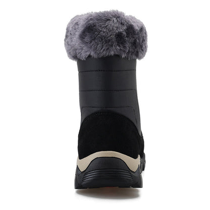 Men's Warm Fleece Lined Waterproof High Top Fur Snow Boots